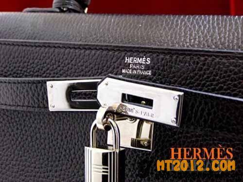 エルメススーパーコピー HERMESケリー 32 外缝い ブラックシルバー金具HR3504